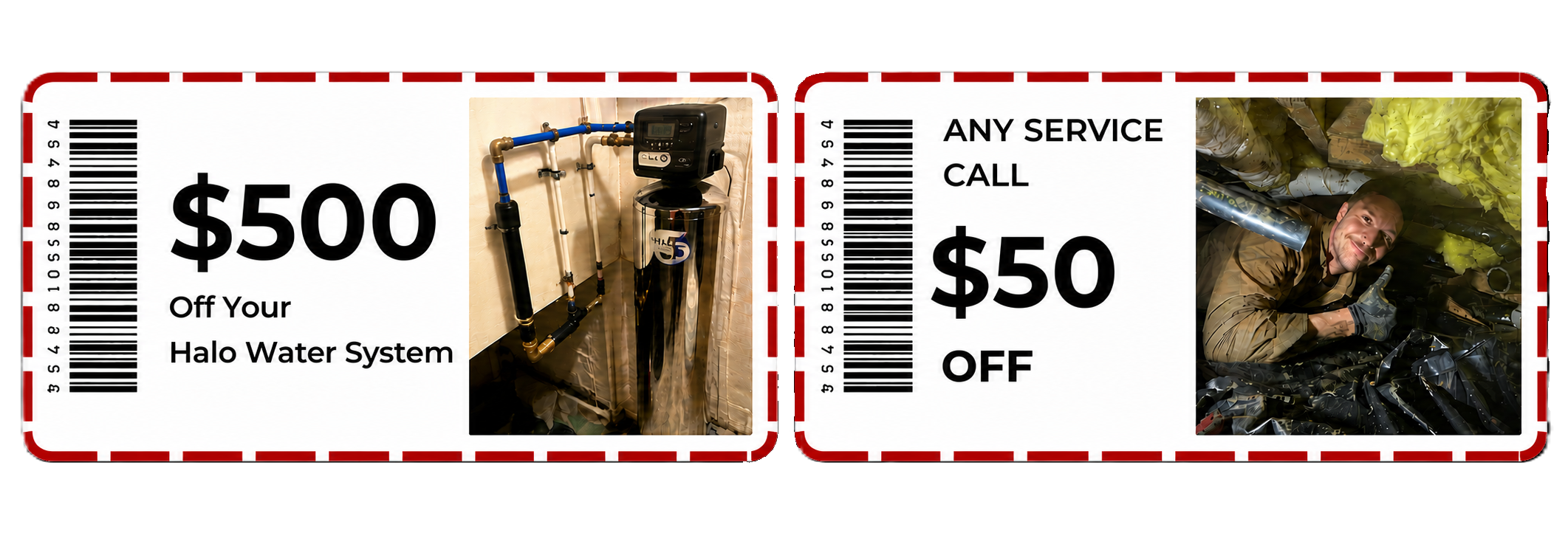 New offers: $500 off your Halo Water System and $50 off any service call